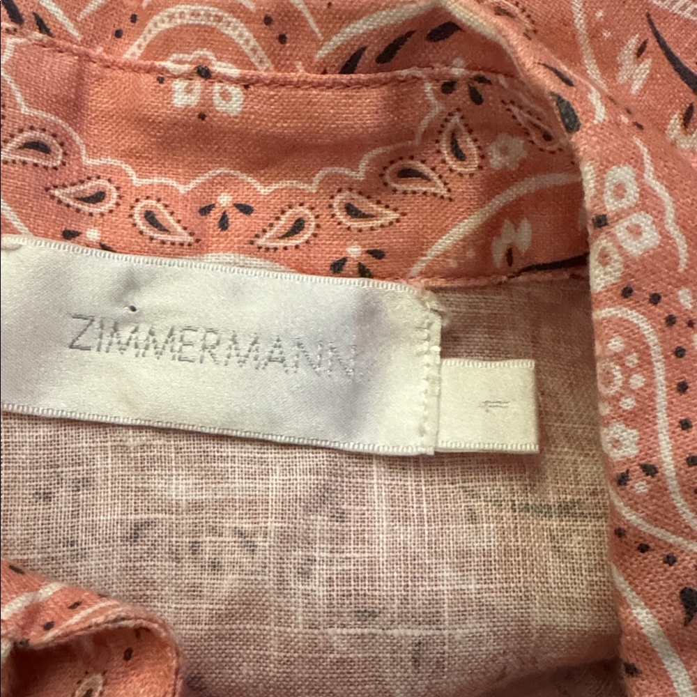 ZIMMERMANN Heathers Bandana Linen Paisley Shirt Dress - Picture 4 of 15